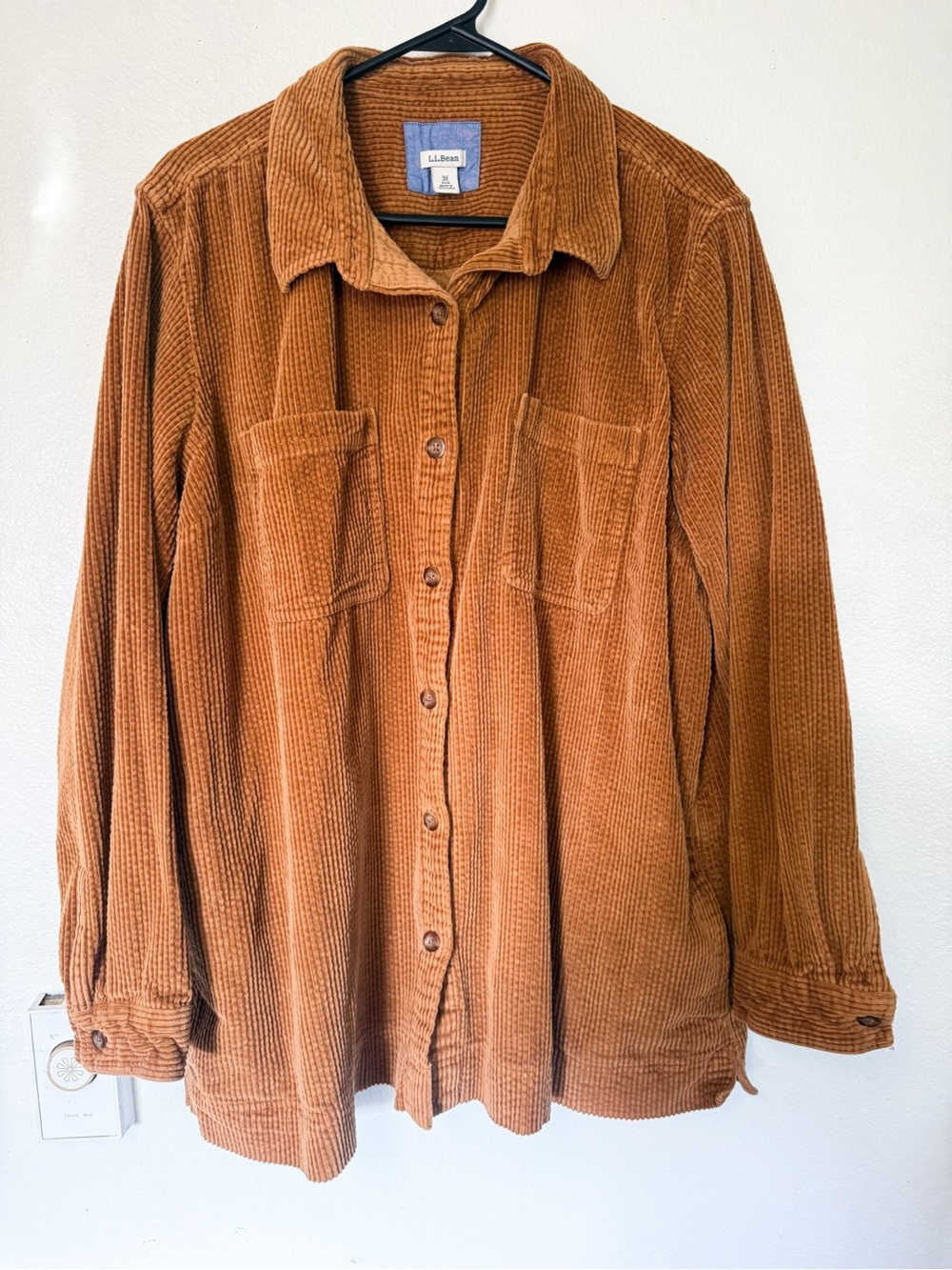 L.L.Bean Comfort Corduroy Shacket Shirt Jacket Brown 3X Relaxed Fit